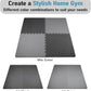 AIRHOP Upgraded 0.79" Extra Thick 48 Sq Ft High-Density Eva Foam Exercise Gym Mats, 12 Pcs Large Interlocking Puzzle Floor Tiles (24"x24") for Home Gym, Black&Gray