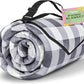 TigeJoy Extra Large Picnic Blanket Waterproof Foldable 80''x80'', Outdoor Picnic Mat Beach Blanket Sandproof for Park, Grass, Travel, Hiking, Camping Essentials, Gingham Picnic Blanket