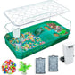 Aquatic Turtle Tank Habitat Kit Stone+Filter+Heat Lamp Enhancing Interaction with 360° Viewing, Standalone Filtration, DIY Creative Zone, Enriched Living (Green, XL[Without Light])