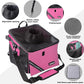 Pet Carrier Bicycle Basket Bag Pet Carrier/Booster Backpack for Dogs and Cats with Big Side Pockets,Comfy & Padded Shoulder Strap,Travel with Your Pet Safety（Pink Carnation）