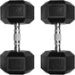 RitFit 5-650 LBS PVC Encased Hex Dumbbell Sets with Optional Rack for Home Gym, Hand weight with Chrome Handle for Strength Training, Workouts