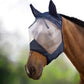 Harrison Howard CareMaster Horse Fly Mask Half Face with Ears Black/Silver Retro XL Extra Full Size