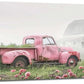 Large Rustic Farmhouse Pink Truck Wall Art for Living Room Country Barn Art Big Space Size Bedroom Office Framed Canvas Prints Pictures Painting Artwork Office Bedroom Home Decor 60"x30"
