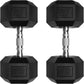 RitFit 5-650 LBS PVC Encased Hex Dumbbell Sets with Optional Rack for Home Gym, Hand weight with Chrome Handle for Strength Training, Workouts