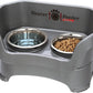 Neater Pet Brands Neater Feeder Deluxe Mess Proof Dog Bowls Elevated for Medium Dogs 19-40 lbs, Made in USA, No Spill Raised Dog Food Bowl Stand Feeding Station, Food and Water Bowl Set, Grey