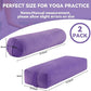 ROYALAY 2 Pcs Yoga Bolster Pillow for Restorative Yoga, Rectangular and Cylinder Meditation Pillow Set with Carrying Handles, Supportive Cushion for Exercise Workout Stretching Meditation,Purple