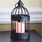 Vela Lanterns Birdcage Decor Candle Holder Lantern Decorative Table Centerpiece Halloween Decorations, Black, Small, Set of 4