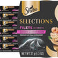 Sheba Selections Filets in Broth Adult Wet Cat Meal Complement Chicken & Shrimp Recipe, 1.3 oz. Cups, 12 Count