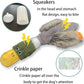 No Stuffing Toys 3 Pack, Squeaky Dog Toys for Large Dogs, Plush Toys for Aggressive Chewers, Indestructible Crinkle Paper Duck Dog Toy, Puppy Chew Toys for Teething (Soft Plush)