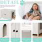 Vongrasig Cat Litter Box Enclosure,Litter Box Furniture Hidden with Barn Door,Wooden Cat Washroom Furniture,Cat House,End Table, Fit Most of Litter Box, White