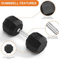 Rubber Coated Hex Dumbbell Weight Set, Multiple Sizes Exercise & Fitness Dumbbells,100LB Set,110LB Set,200LB,350LB,450LB,550LB, 35-50Lbs Pairs for Muscle Toning, Strength Building & Full Body Workout