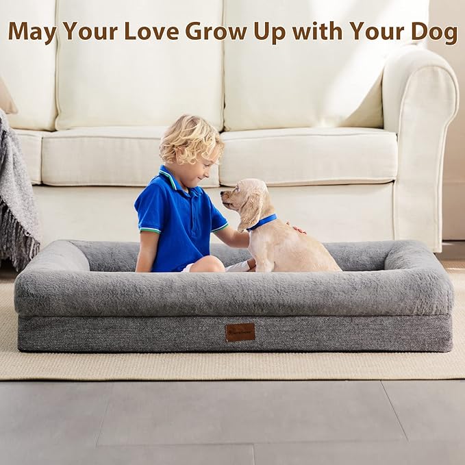 BFPETHOME Dog Beds for Small Dogs, Washable Dog Bed with Sides, Orthopedic Medium Sized Soft Mats with Removable Cover & Waterproof Pet Mat for Pet