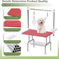 VFK 36''/47''Large Dog Grooming Table, Foldable Pet Station at Home, Dog Grooming Table,Adjustable Cat Drying Desktop with Arms, Nooses, Mesh Tray (Stainless Steel pet Table, 36" Pink)
