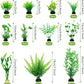 Aquarium Decorations - 25pcs Green Plants for Fish Tank, Plastic Decor Accessories