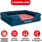 The Dog’s Bed, Large Blue Oxford with Red Trim USA Flag Dog Bed with Central Flag 36x27 Memory Foam, Pain Relief: Arthritis, Post Surgery,Waterproof Washable Cover, Veterinary Approved