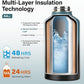 Insulated Water Bottle | Thickened Stainless Steel Vacuum Metal | Portable Sports Half Gallon Large Water Jug for Gym and Hiking with Straw, Carrier Bag, Handle Strap | BPA-Free 64 oz
