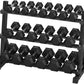 Hex Dumbbell Sets with Rack, 290-670 lb Rubber Encased Exercise & Fitness Dumbbells Set, Hand Weight for Strength Training, Weight Dumbbells