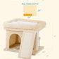 14in Cat Tree Tower with Large Perch, 20 * 16.5 Inch Top Bed for Adult Cats, Scratching Post with Bed for Kittens, Beige
