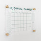 Personalized Clear Acrylic Calendar for Wall, Calendar Whiteboard for Wall, Dry Erase Wall Calendar, Wall Calendar Organizer System for Home (Block, Jade, 14"W x 11"H)