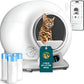 Self Cleaning Litter Box with Auto Safety Sensors for Multiple Cats - Automatic Cat Litter Box Self-Cleaning - Covered Odor Removal with APP Control - Compatible On All WiFi - Electric Robot