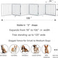 ZJSF Freestanding Indoor Dog Gate for House Foldable Wood White Puppy Gate for Doorways Pet Gate for Stairs Extra Wide Pet Fence 32" Height 6 Panels
