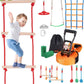 VEVOR Ninja Warrior Obstacle Course for Kids, 1 x 50 ft Weatherproof Slacklines, 500lbs Weight Capacity Monkey Line, Outdoor Playset Equipment, Backyard Toys Training Equipment Set with 10 Obstacles