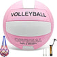 Volleyball Official Size 5 for Indoor Outdoor, Thicker PU Soft Volleyball Kit for Girls Boys Teenager Adults Beach Game Gym Training Beginner