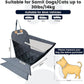 Dog Car Seat for Small/Medium Dogs with Door Protection – Full Coverage Pet Booster Seat with Mesh Window, Zippered Side Flaps, Safety Buckle, Grey Linen Fabric