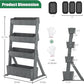 SUNYRISY 4 Tiers Vertical Raised Garden Bed Outdoor Planter Tower, Wooden Freestanding Planter Box for Planting Herbs Flowers Vegetables Backyard Patio Balcony Indoor Outdoor Gardening, Grey