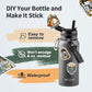 32 oz Insulated Water Bottle with Straw (Cold for 48 Hrs), Stainless Steel Triple Wall Vacuum Sports Water Jug, Leakproof Hydro Cup Flask with Paracord Handle & Straw Spout Lids & DIY Stickers