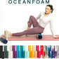 Oceanfoam Ripple Travel Foam Roller (11" x 3.35") Firm Mini Foam Roller for Physical Therapy, Deep Tissue Massage, Back Pain - High Density, Wave Textured - Yoga (Dark Navy, Hunter & Seafoam Marbled)