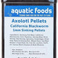 Aquatic Foods Inc. Axolotl Blackworm Pellets. 1mm-1/32 Sinking California Blackworm Micro Pellets for Baby Axolotl, Frogs, Shrimp, Salamanders, Newts, Snails…5-lbs 6oz Jar