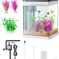 VEVOR Fish Tank Aquarium, 2 Gallon LED Square Ultra-Clear Glass Tank Temperature Monitoring Adjustable 7 Color Lighting, Self Cleaning System Fishbowl for Freshwater & Saltwater Fish Home,Office,Pet