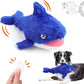 Mity rain 2 in 1 Interactive Dog Toys, Shark Dog Toy to Keep Them Busy, Plush Squeaky Dog Toys, Rechargeable Wiggly Fish Blue Dog Toys for Small Medium Large Dogs, Moving Dog Toys for Indoor&Outdoor