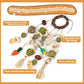 VESPRO Bunny Chew Toys, Rabbit Cage Hanging Chewing Toy and Treats Snack Ring, for Rabbits Chinchilla Guinea Pig Hamsters Grinding Teeth with Other Small Pets, Natural Materials Handwoven (5 Strings)