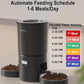Dual Automatic Cat Feeder 2 Cats,6 Meals/Day,12 Portions/Meal,4.2L Dual Power Double Bowls Feeder,Dry Food Auto Pet Dispenser,10S Voice Record,Flexible Schedule Timer (Black,Stainless Dual Bowls)