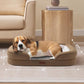 Soft Touch Orthopedic Dog Bed for Large Dogs with Faux Fur Top, Waterproof Pet Couch Bed with Removable Washable Cover and Supportive Foam Filling (Brown, Large)