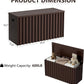 UEV Storage Bench Set of 2, 39.4" Wood Storage Trunk with 2 Safety Hinges, Sturdy Storage Chest, Fluted Wood Leg, Walnut