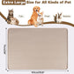 Cat Food Mat, 40" x 28" Extra Large Silicone Pet Feeding Mat with Raised Edge Pet Placemat for Food and Water Bowl Non-Slip, Easy to Clean, Floor Protection (Khaki)