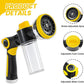 Dog Wash Hose Attachment, 10-in-1 Spray Mode Pet Shower Soap Sprayer with Grooming Comb Rubber Brush, Hose Nozzle with 100cc Soap Dispenser, for Watering, Car Wash, Dog and Horse Showering (Yellow)