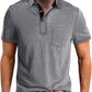 Men's Casual Polo Shirts Classic Button Basic Short Sleeve Shirt Solid Color Cotton Tees Golf Stylish Tops