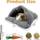 kathson Rabbit Cave Sleeping Bed Guinea Pig Hideout Cozy House Pet Soft Warm Fleece Winter Slipper Cushion Small Animal Nest Cage for Ferrets Squirrel Hamster Chinchilla Rat Hedgehog Bunny