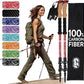 100% Carbon Fiber Trekking Poles by USA Brand - Ultra Strong Lightweight Collapsible Hiking Poles with Cork and EVA Foam Grips & Quick Adjustable Flip Locks