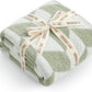 Snuggle Sac Chevron Throw Blanket for Couch, Reversible Super Soft Warm Blankets Cozy Knit Fuzzy Plush Lightweight Throws for Sofa, Bed, Camping, Green,50x60 inches
