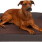 Furhaven Orthopedic Dog Bed for Large Dogs w/ Removable Bolsters & Washable Cover, For Dogs Up to 95 lbs - Sherpa & Chenille Sofa - Coffee, Jumbo/XL