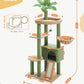 PEQULTI 53'' Cat Tree for Indoor Cats, Large Condo, Sisal Scratching Posts, Hammock & Perch, Fresh Cactus Design, Sturdy, Multi-Level