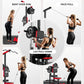 LS01 LAT Pulldown Machine, LAT Row Cable Machine with AB Crunch, LAT Tower with Cable Row Attachments, 3 in 1 Pulley Stations for Home Gym