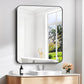 30" x 36"Bathroom Mirror, Matte Black Wall Mirror with Metal Frame, Decorative Rectangular Vanity Mirror for Bedroom Bathroom Living Room Entryway (Horizontal/Vertical)