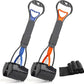 PPOGOO Non-Breakable 2PCS Pooper Scoopers for Large Medium Small Dogs with 24.3inch Long Handle High Strength Material Durable Spring, Easy Grass and Gravel Pick Up Blue and Orange