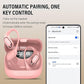 Open Ear Headphones, Bluetooth 5.4 Headphones Sports, Premium Sound with HD Mic Wireless Earbuds, 48H Playtime LED Power Display Ear Buds, IPX7 Lightweight Comfort Earphones for Running, Pink